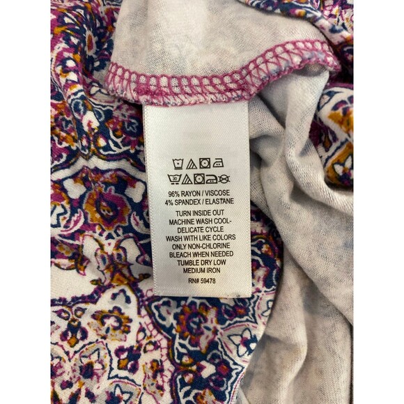 Cynthia Rowley Tank Dress Plus Size 1X Sleeveless Purple Cream Paisley Look - Picture 8 of 10